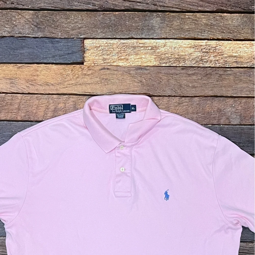 Polo Ralph Lauren Pink Preppy Country Club Short Sleeve Mens Shirt